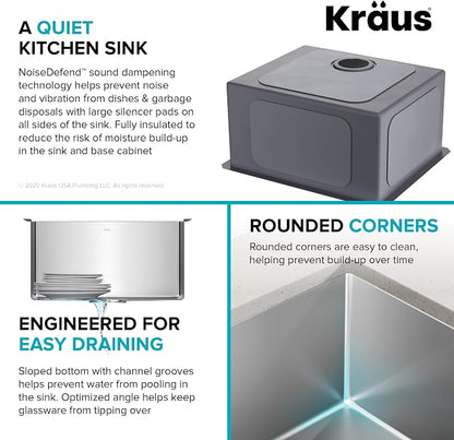 Kraus KHU101-21 Standart PRO 16 Gauge Undermount Single Bowl Set, 21 Inch - Image 10