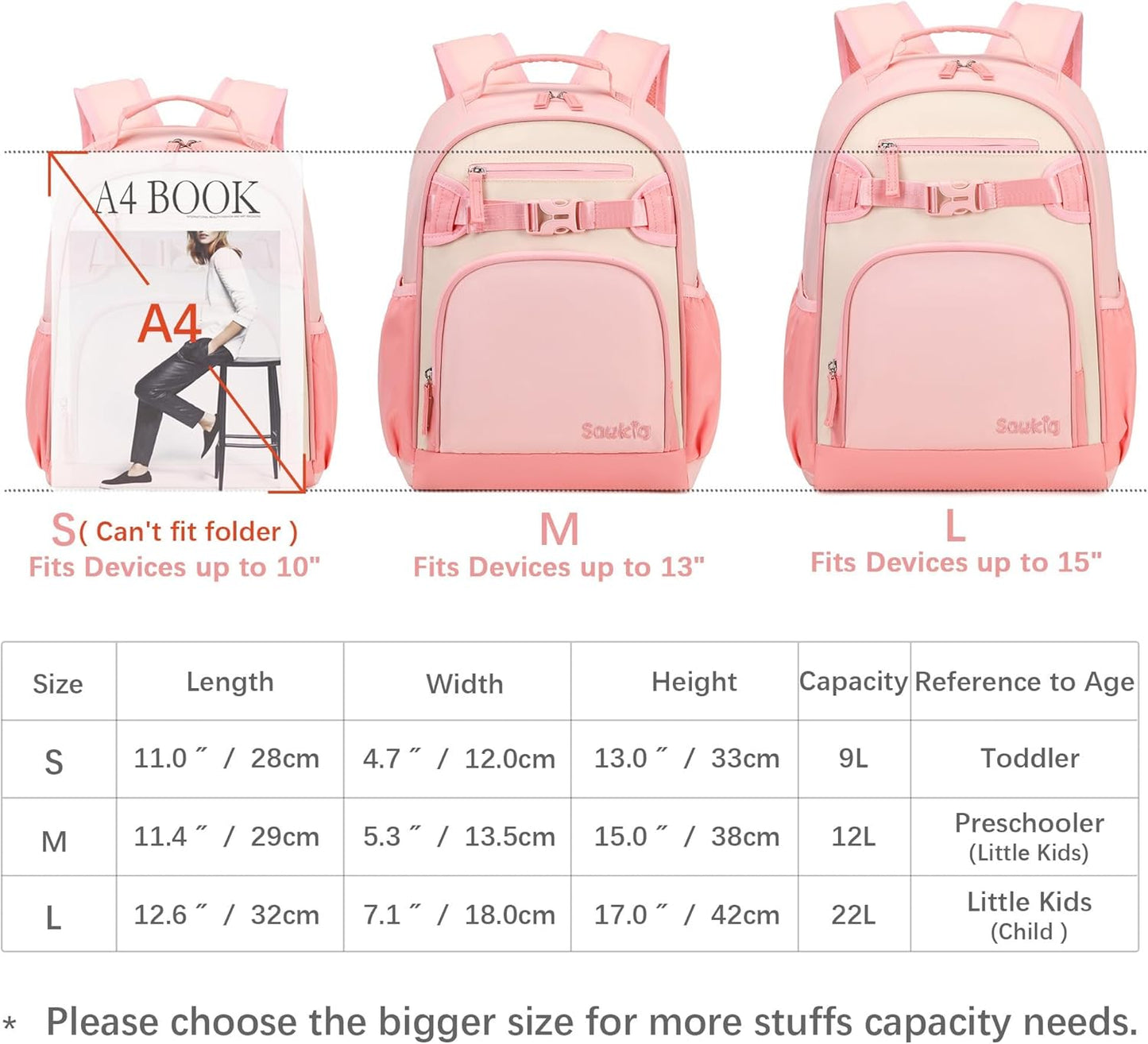Cute Mini Toddler Backpacks for Girls 2-4 Little Kids Backpack preschool Bookbag (Pink and Cream)