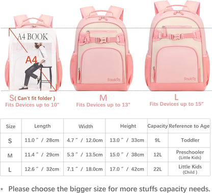 Cute Mini Toddler Backpacks for Girls 2-4 Little Kids Backpack preschool Bookbag (Pink and Cream)