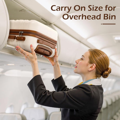 LONG VACATION 3 Piece Carry On Luggage 20 Inch Suitcase with Spinner Wheels, ABS+PC Hardshell Suitcase set with TSA Lock & YKK Zipper