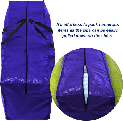 4 Pcs 66 Gallon Large Moving Bags with Zipper and Handles Foldable Storage Duffle Bags Heavy Duty Extra Large Totes for College Dorm Travel Clothes Blankets Bedding Moving (Navy Blue)