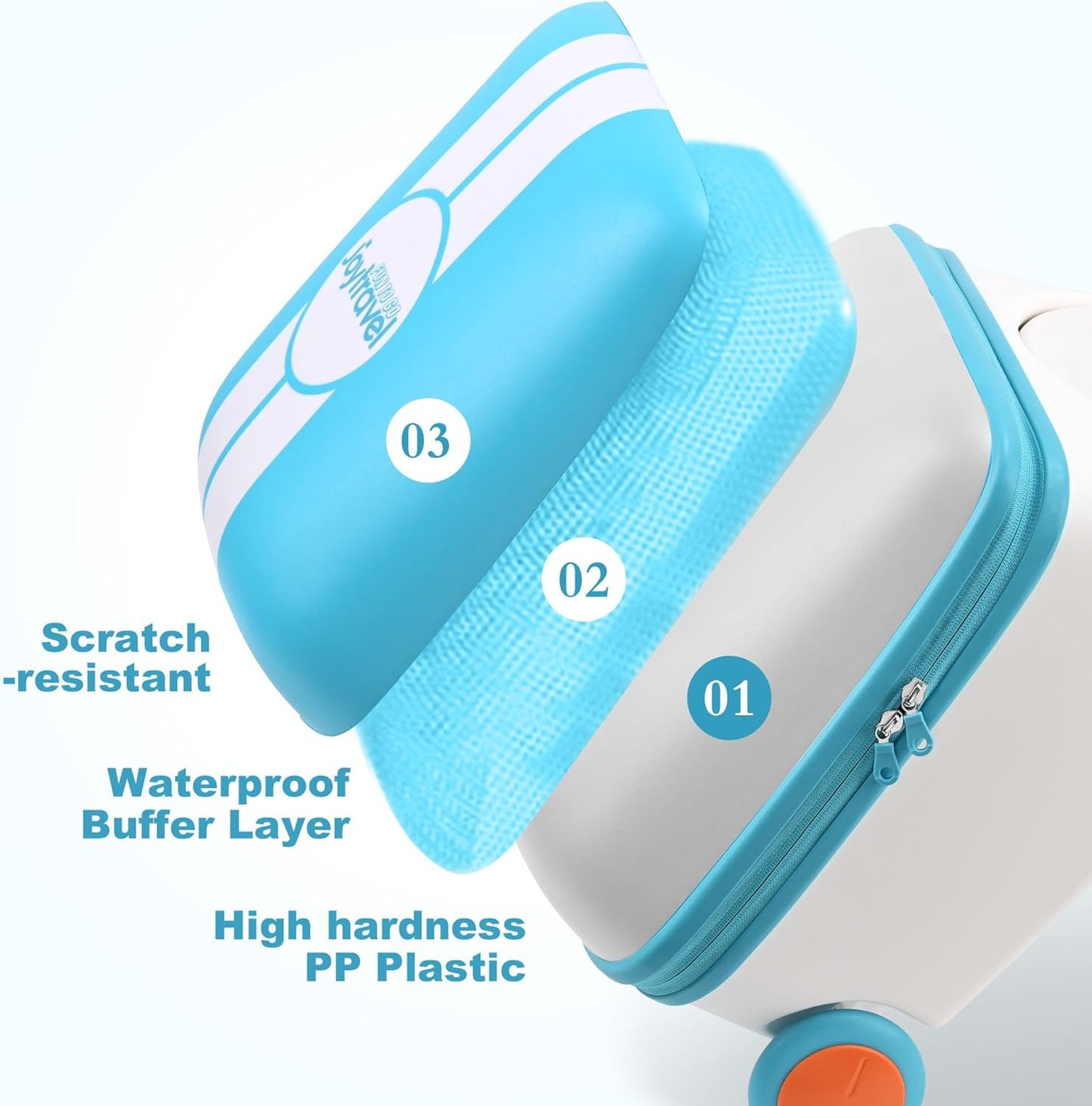 Kids Ride-on Luggage with Spinner Wheels Suitcase, Kid's Ride-On Suitcase Help Your Child Relax, Carry On Trolley Luggage (lightBlue)