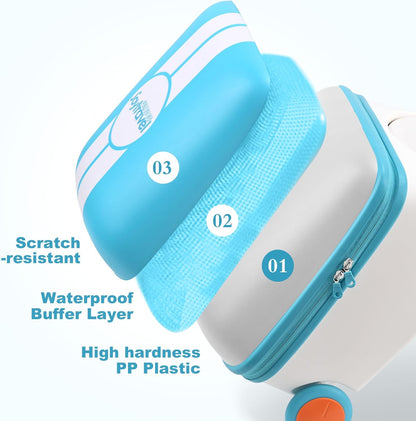 Kids Ride-on Luggage with Spinner Wheels Suitcase, Kid's Ride-On Suitcase Help Your Child Relax, Carry On Trolley Luggage (lightBlue)