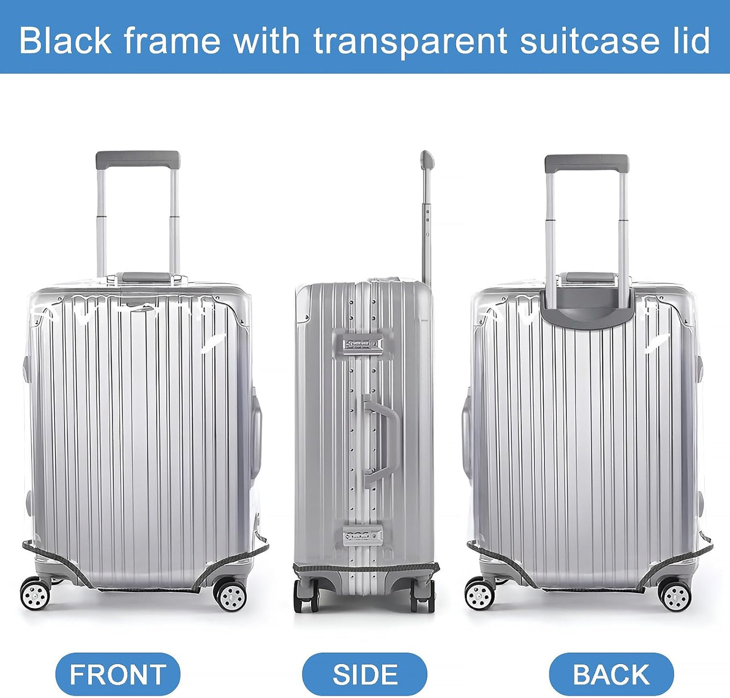 Clear Luggage Cover for 30 inch Suitcase Tsa Approved Thicken PVC Plastic Suitcase Protector Cover for Baggage Travel Waterproof.