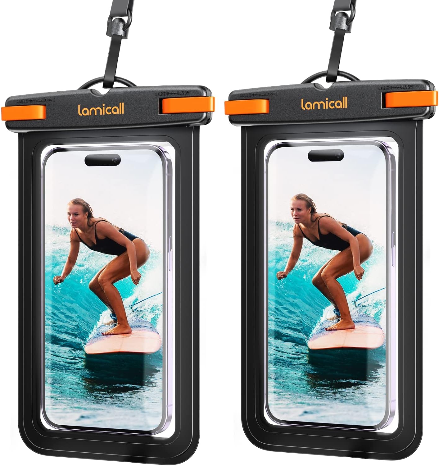 Lamicall 2 Pack Cell Phone Bag, for Mother Mom, Birthday Gift for Father Teens Girls Boys Phone Pouch, Black