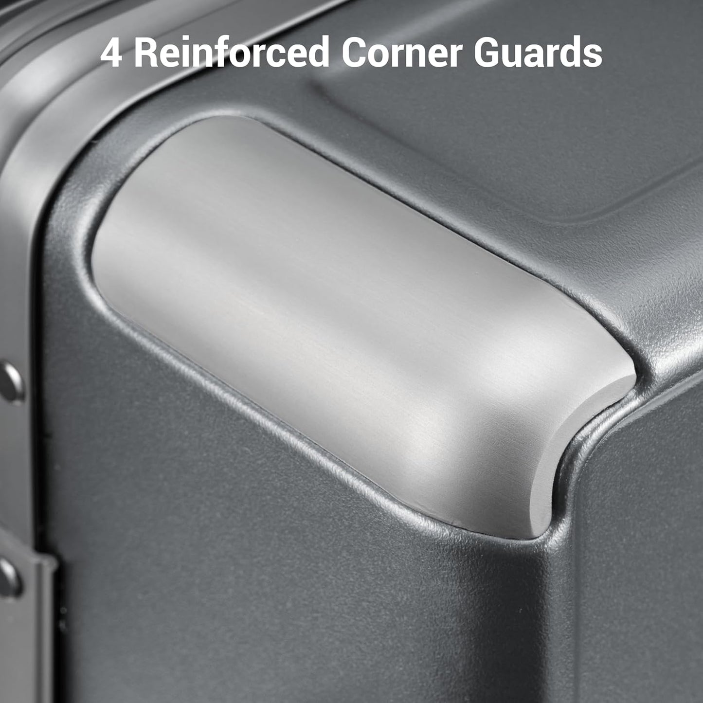 LEVEL8 Zipperless Carry On Luggage Airline Approved with Aluminum Frame, Hard Shell Suitcase with Spinner Wheels, Metal Checked Luggage with Double Tsa Locks, 20 Inch, Grey