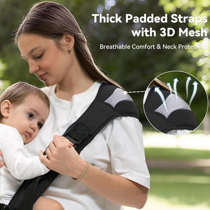 Baby Carrier Newborn to Toddler-Adjustable Baby Sling Carrier,Baby Sling Carrier for 25-60lbs,Comfortable Toddler Sling for Hands-Free Carrying