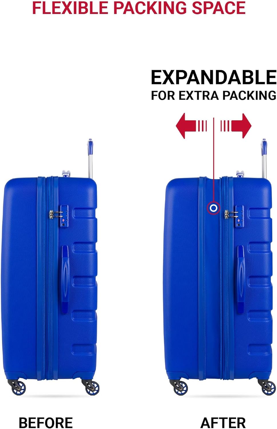 SwissGear 7366 Hardside Expandable Luggage with Spinner Wheels, Cobalt, 2-Piece Set (19/27)