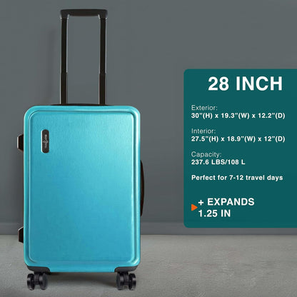 28 Inch Luggage with Spinner Wheels, Hard Shell Suitcase with TSA Locks for Luggage, Travel Large Suitcase, Expandable Hard Shell Suitcases, Teal