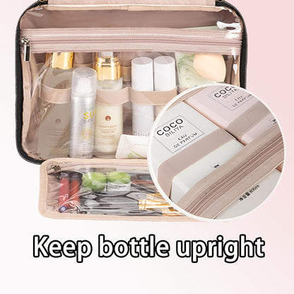 Pink Toiletry Bag, Makeup Organizer, Travel Bag For Women Mens Toiletries, Waterproof with Hanging Hook, Large Capacity