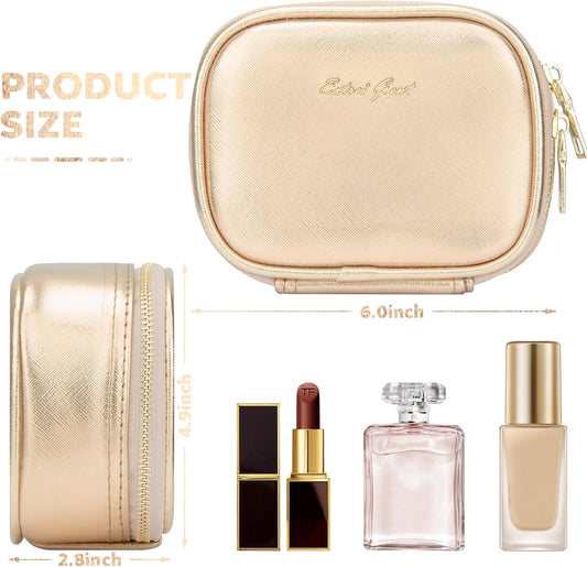 Small Makeup Bag Travel Train Case with Mirror and Light Mini Travel Make up for Women Train Case Cosmetic Organizer 3 Adjustable Brightness Toiletry Bag Portable Artist Storage