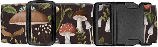 Luggage Straps for Suitcases Travel Belt Accessories, Cute Suitcase Strap, Adjustable Luggage Belt Strap, Heavy Duty with Quick-Release Buckle Luggage Strap Boho Mushrooms