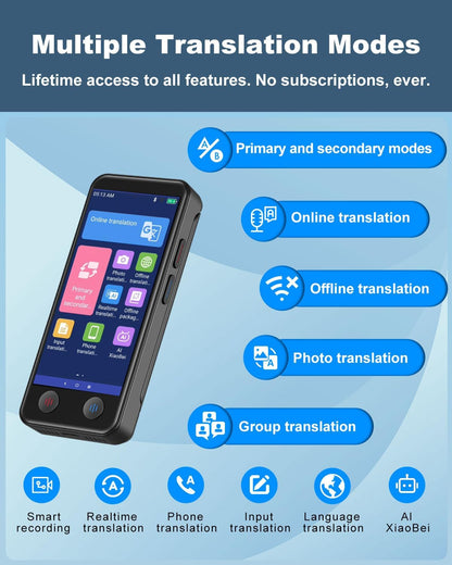 iTour D-Lite Dual Screen Language Translator Device, 2025 Real-Time Voice Translation Interpreter Hub 139 Languages, Group Chat & Photo & PhoneTranslation, Instant Pocket AI Translator Device