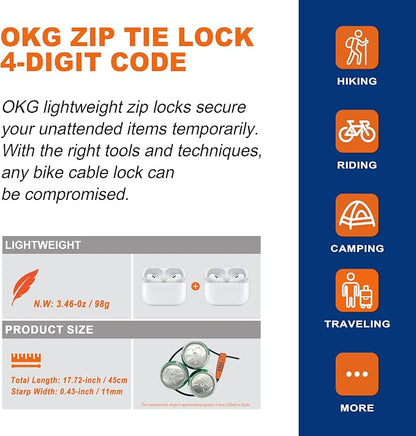 OKG 4-Digit Combination Zip Tie Lock - Image 4