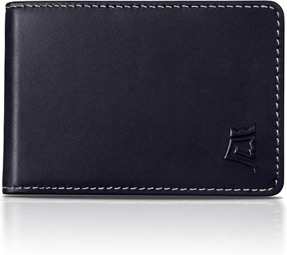 Kings Loot Wallet for Men | Minimalist Slim RFID Blocking Leather Design with Cash Pocket & Card Pull Strap | Holds 1-15 Cards | Stylish & Durable Wallets (Sapphire)
