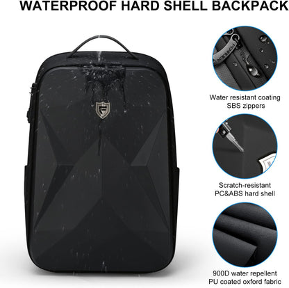 FENRUIEN 17 Inch Laptop Backpack for Men,Waterproof Anti Theft Computer Backpack with USB C Charging Port,Hardshell Gaming Laptop Bag,Black