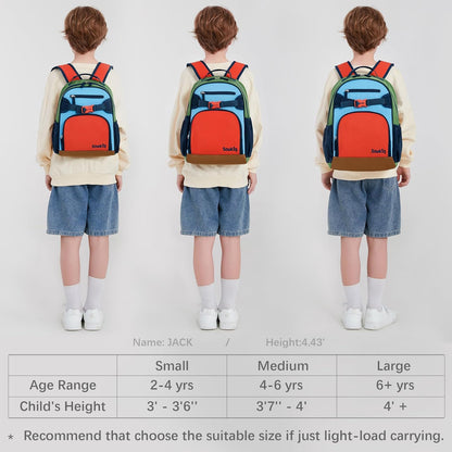 Lightweight Kids Backpack for School Kindergarten Elementary Backpacks for Boys Ages 6-8-10(Orange Blue)