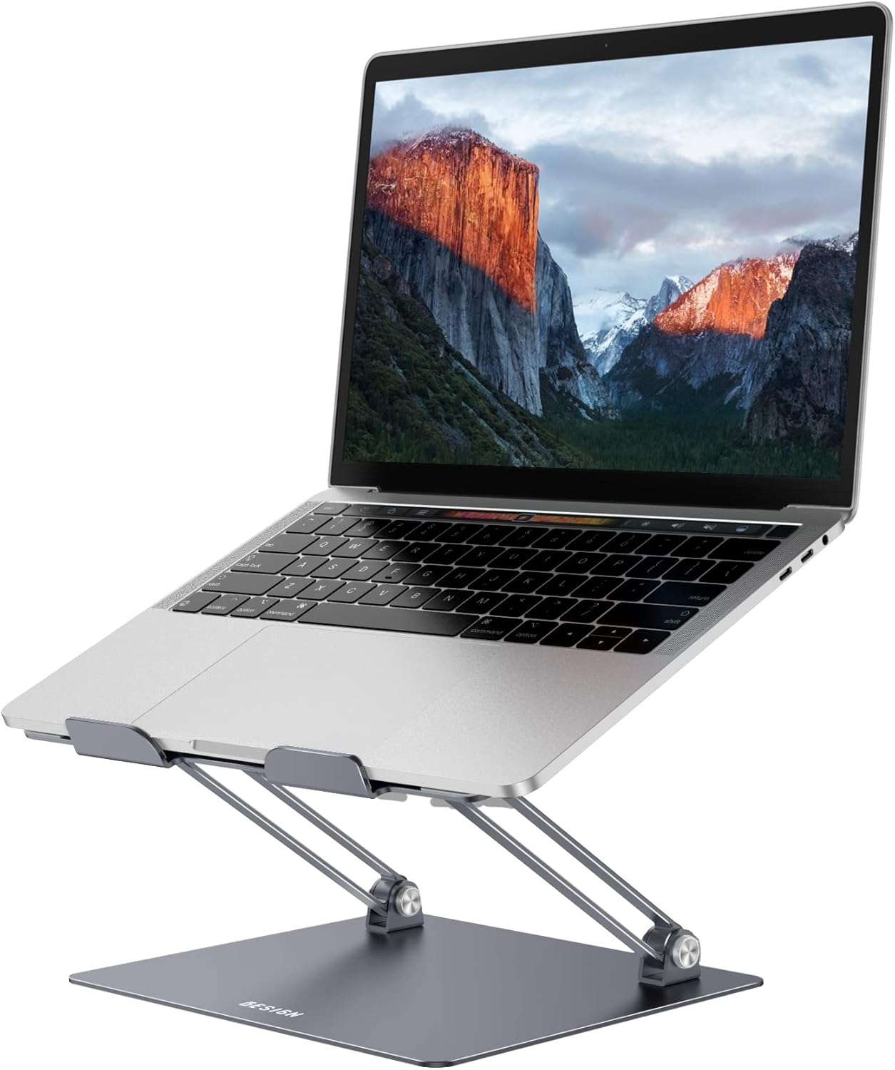 BESIGN LS10 Aluminum Laptop Stand, Ergonomic Adjustable Notebook Stand, Computer Holder Compatible with Air, Pro, Dell, HP, Lenovo More 10-14" Laptops, Space Gray
