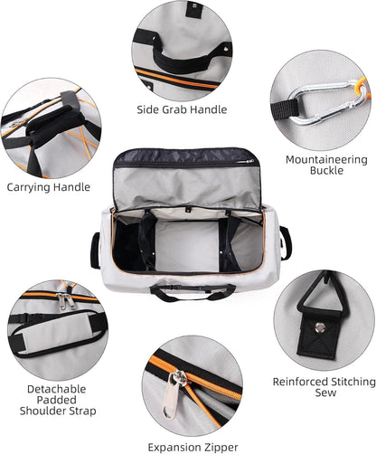 Rolling Duffle Bag with Wheels,110L/140L Expandable Soft-Sided Foldable Duffle Bag with 2 Rubber Wheels,Packable 32” Rolling Carry-On with Multi-Pockets & Compartments (Grey)