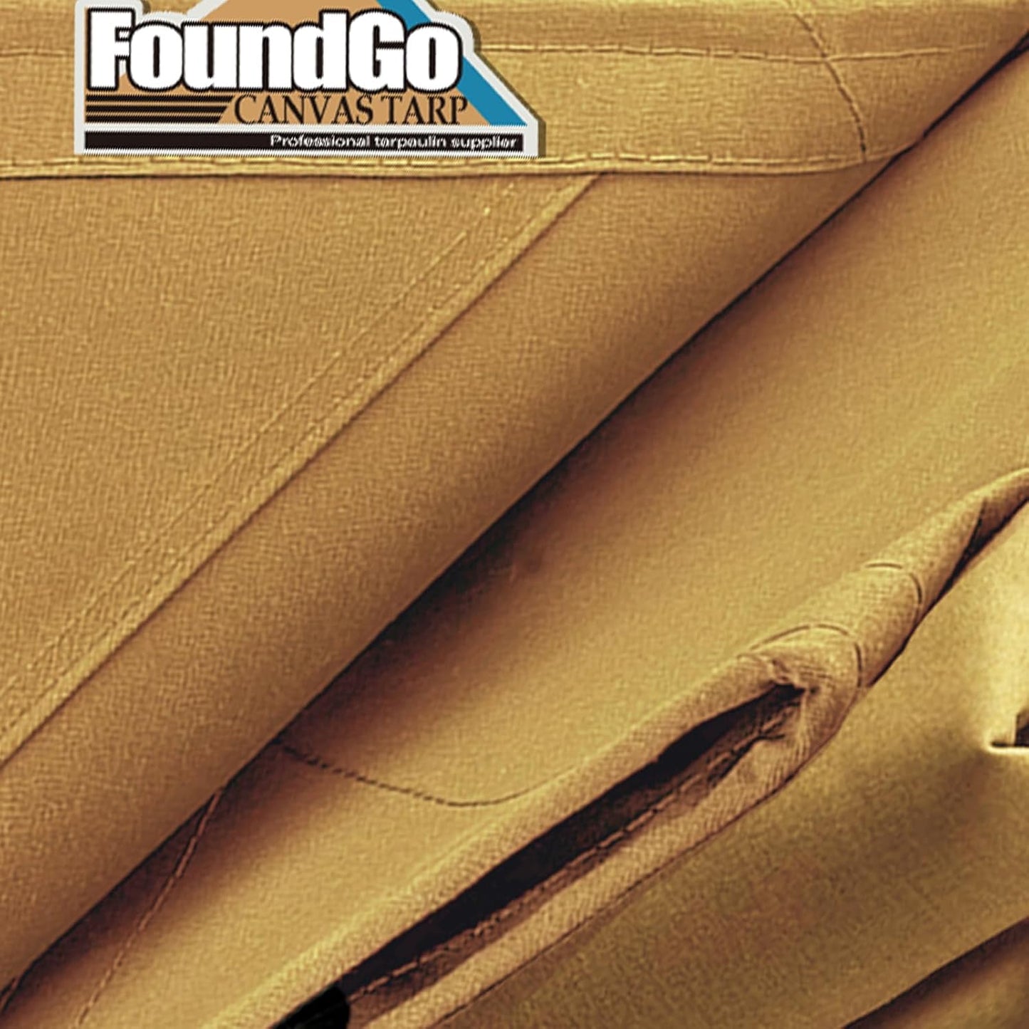 FoundGo 12x24ft Canvas Tarp 22 Mil Tarps 14 oz Canvas Tarpaulin Heavy Duty Cloth Water/UV Resistant Cover with Rustproof Grommets & Ropes for Cars,Roofs,Boats,Camps,Sunshades，Moisture Barrier -Tan
