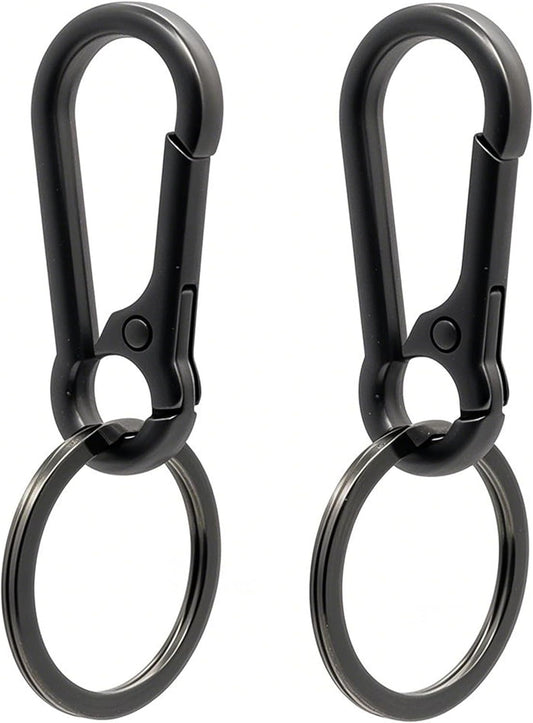 Keychain Keyring Set for Men Women Classic Metal Home Car Key Holder Organizer Portable Carabiner Clip Accessories 2PCS