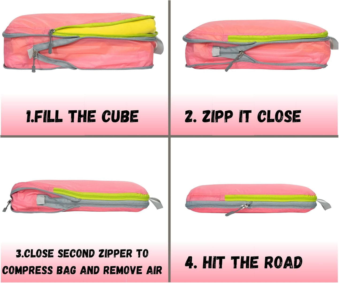 6 Set/3 Set Ultralight Compression Packing Cubes, Suitcase and Backpack Travel Organizer Bags