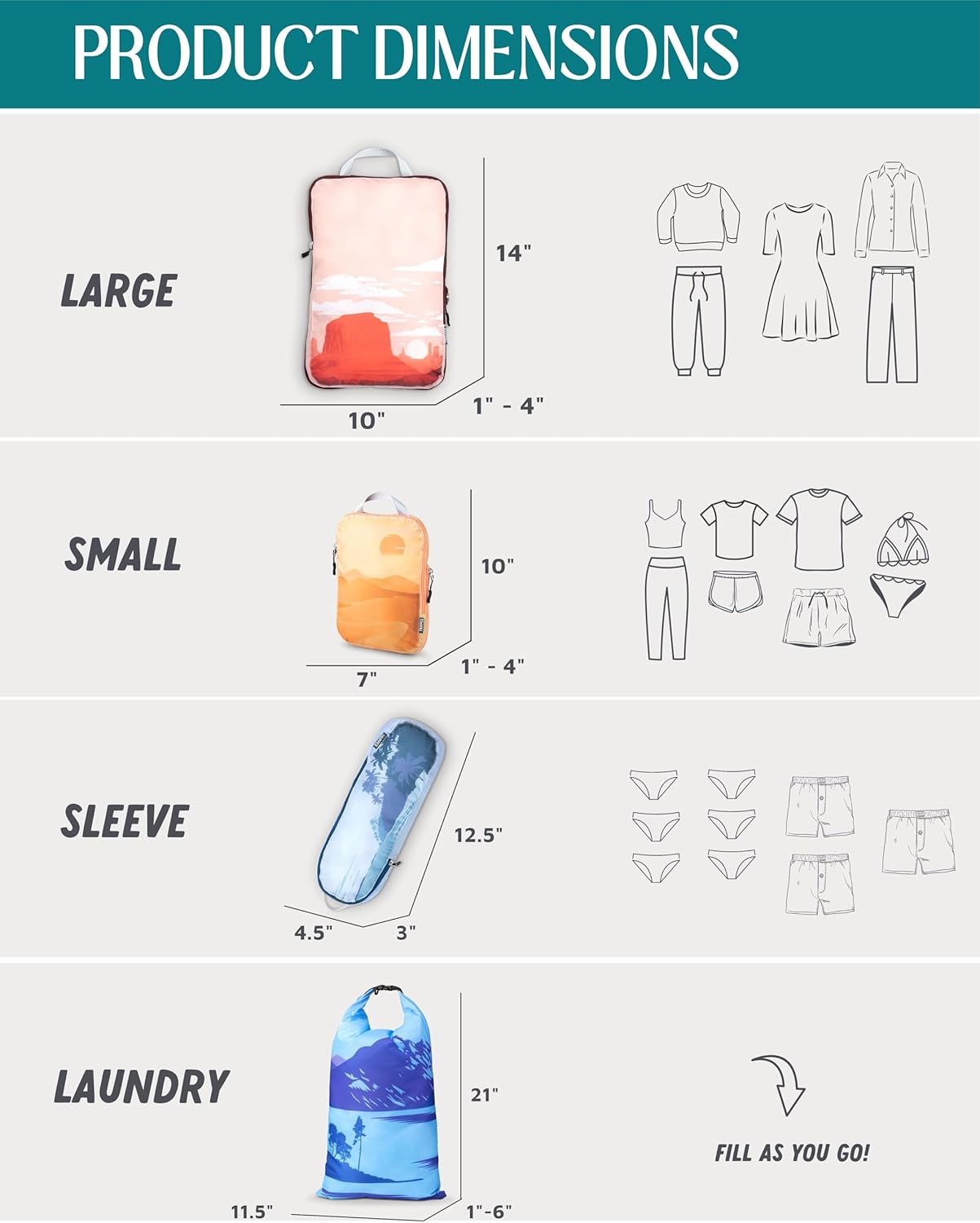 Compression Packing Cubes Set for Travel - Lightweight, Durable Clothes Organizer for Carry-On Luggage and Suitcases by TRIPPED Travel Gear