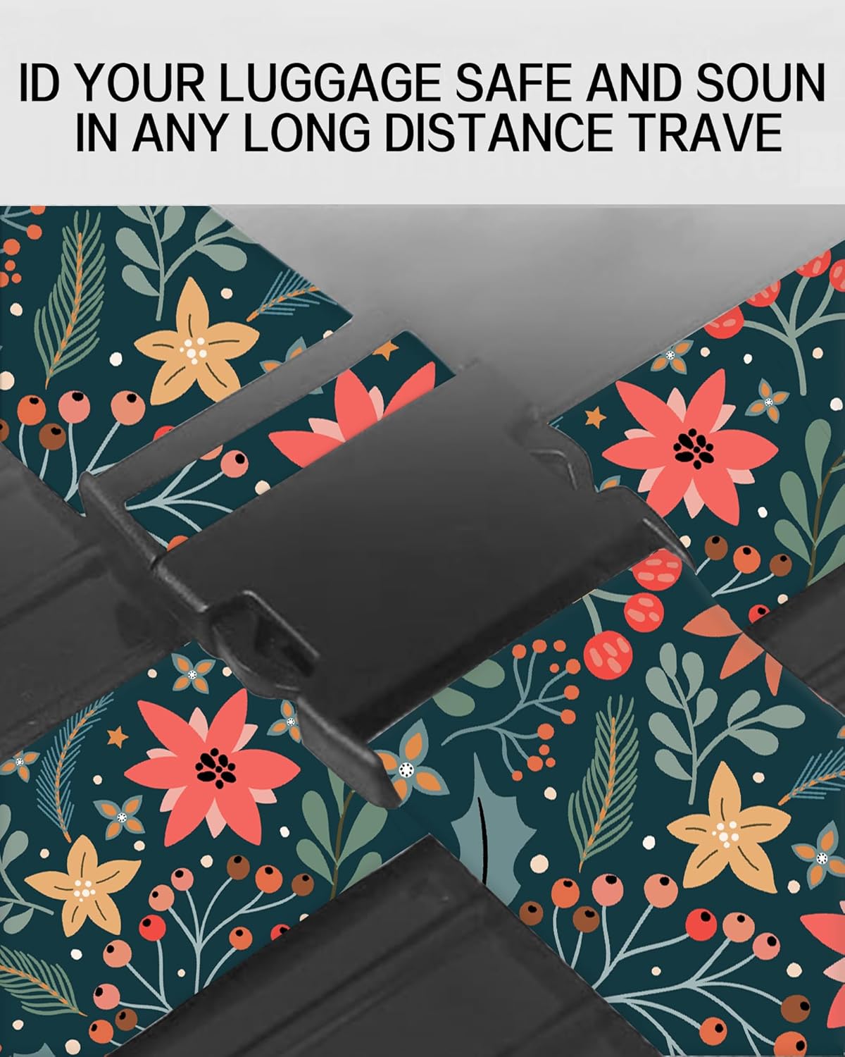 Luggage Straps for Suitcases, Adjustable Travel Belt, Durable Wide Luggage Strap, Cute Suitcase Strap Identifiers with Buckle, Bag Straps for Luggage, Cute Boho Flowers