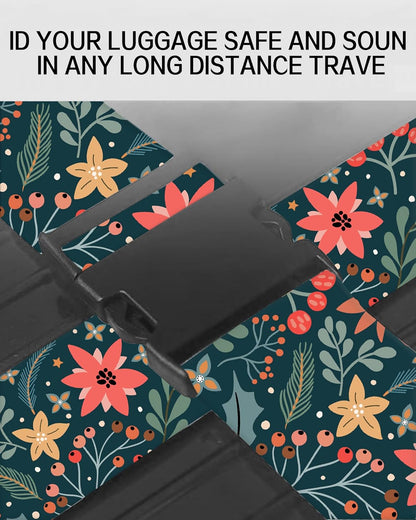 Luggage Straps for Suitcases, Adjustable Travel Belt, Durable Wide Luggage Strap, Cute Suitcase Strap Identifiers with Buckle, Bag Straps for Luggage, Cute Boho Flowers