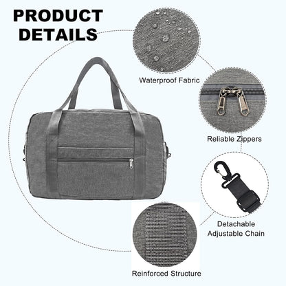 15 Inch Small Carry On Bags for Airplanes Spirit Airlines Personal Item Bag Underseat Foldable Travel Duffle Gym Bags for Women Men(20L, Dark Grey)