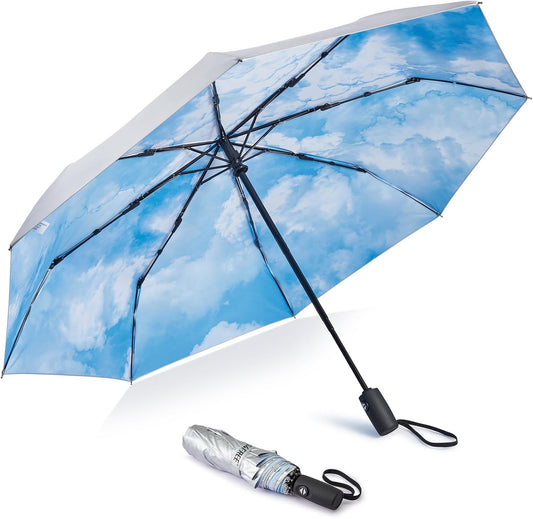 G4Free UPF 50+ UV Protection Large Travel Umbrella 42/46 Inch Auto Open Close Windproof Sun Blocking Umbrella