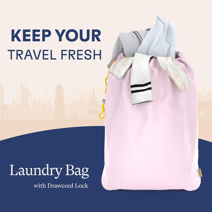 Shacke Premium 8 Packing Cubes Set - Lightweight Mesh Travel Luggage Organizers with Laundry Bag, 8-Piece Suitcase Storage System (Petal Pink)