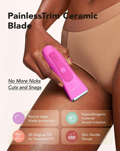 LADYSPOT™ Hair Shaver for Women, Shaving Sets with 3 Gurad and Replaceable Ceramic Blade Heads, No Nick, No Cut, No Razor Burn, Waterproof Wet/Dry, 90 Minutes Shaving (Women-Rosered-Version)