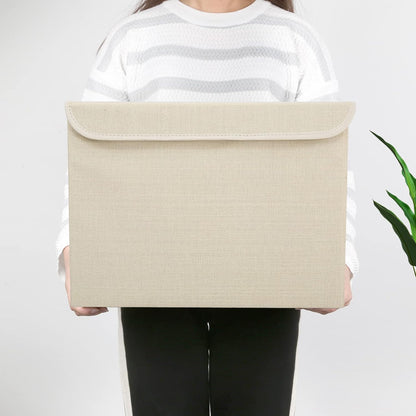 Large 42 Quarts Collapsible Stackable Storage Bins Cube with Lids [3-Pack] Foldable Fabric Linen Storage Boxes, Closet Organizer Baskets with Label for Home (16.7 x 12 x 12, Beige)