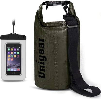 Unigear Dry Bag Waterproof, 2L/5L/10L/20L/30L/40L Floating and Lightweight Bags for Kayaking, Boating, Fishing, Swimming and Camping with Waterproof Phone Case