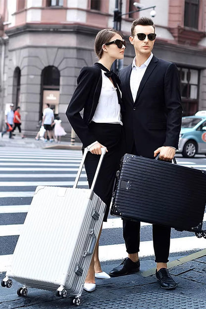 HotWay 26 Inch Checked in Luggage with Aluminum Frame,PC Hard Shell Suitcase with Spinner Wheels and TSA Lock, Large Suitcase for Business Travel, White