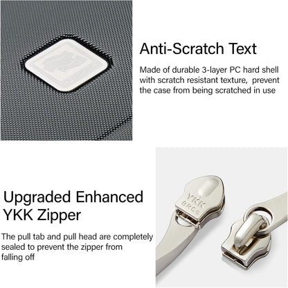 Hanke Top Opening Carry On Luggage, 20 Inch Zipperless Aluminum Frame Wide Handle Luggage, All-PC Hard Shell Trunk Suitcase with Spinner Wheels, TSA Airline Approved (Graphite Grey, 40L)