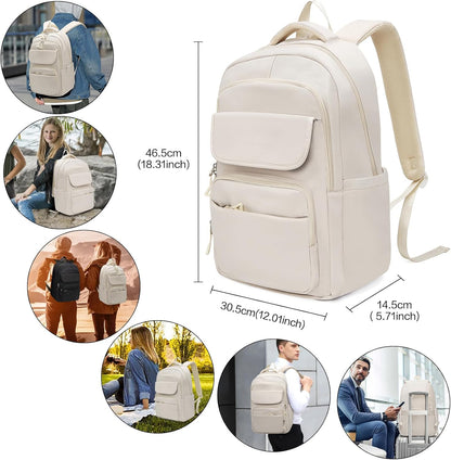 FOXLOVER Travel Laptop Backpack, Anti-Theft Slim Business Backpack, School College Bag for Men & Women, Fits 15.6 Inch Laptop