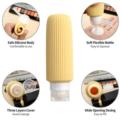 16 Pack Travel Bottles for Toiletries, Large 6oz Silicone Travel Containers jar for Toiletries, Leak Proof Refillable Liquid Shampoo And Conditioner Travel Essentials toiletry Bottles