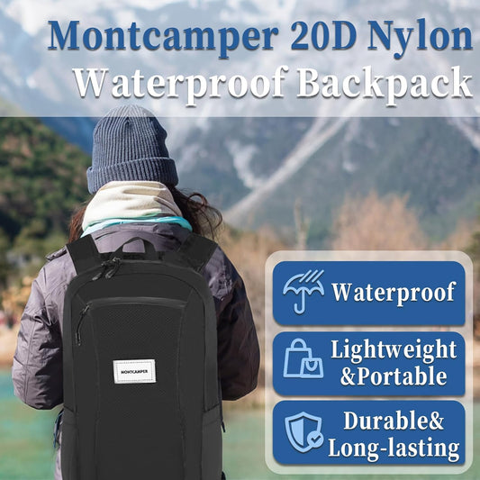 Hiking Daypack - Lightweight & Water-Resistant Portable Backpack for Travel, Camping, Outdoor Adventures(25L, black)