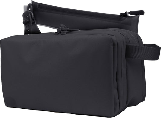 Gravel Hanging Toiletry Bag – Water-Resistant Dopp Kit for Men & Women (Black, Max)