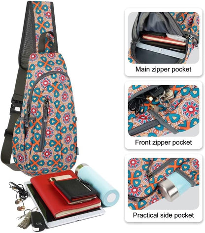 TITECOUGO Small Sling Bag, Lightweight Crossbody Backpack for Men Women, Shoulder Bag for Sports and Outdoor