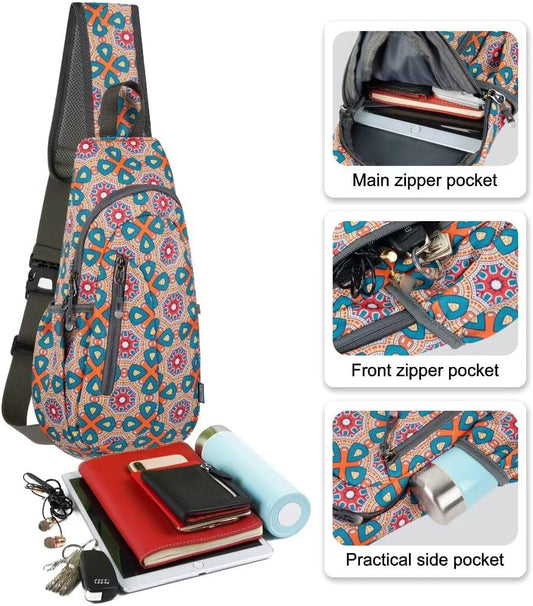 TITECOUGO Small Sling Bag, Lightweight Crossbody Backpack for Men Women, Shoulder Bag for Sports and Outdoor