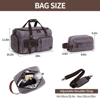 Travel Duffle Bag Weekender Bag with Shoe Compartment Overnight Bag for Men Travel Bag Carry On Lugguage Gray