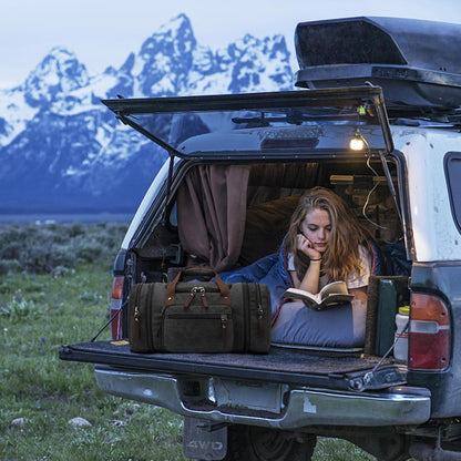 Felipe Varela Duffle Bag for Men, Canvas Expandable Duffel Bag for Travel, Mens Carry On Luggage Bags Traveling Weekender Gym Overnight Duffel Bags for Airplanes, Black