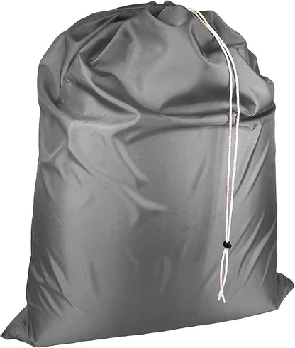 Laundry Bag with Locking Closure Drawstring – Extra Large Heavy Duty 100% Nylon, Large & Foldable Clothes Sack – Lightweight Dirty Laundry Organizer for Travel, Dorm, Gym – L 40" x H 50" (GRAY)