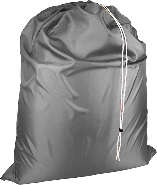 Laundry Bag with Locking Closure Drawstring – Extra Large Heavy Duty 100% Nylon, Large & Foldable Clothes Sack – Lightweight Dirty Laundry Organizer for Travel, Dorm, Gym – L 40" x H 50" (GRAY)