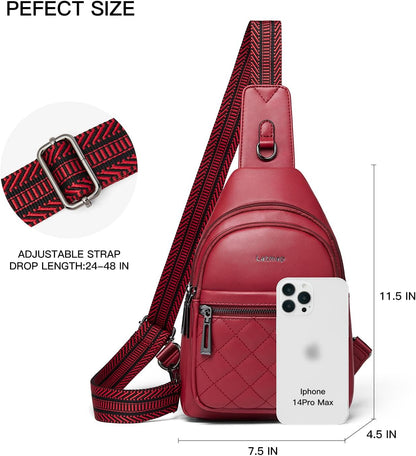 Sling Bag For Women Fanny Pack Crossbody Travel Shoulder Belt Bags Tote Backpack Purse Faux Leather