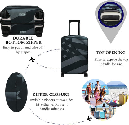Explore Land Travel Luggage Cover Suitcase Protector Fits 27-30 Inch Case (Flag, L)