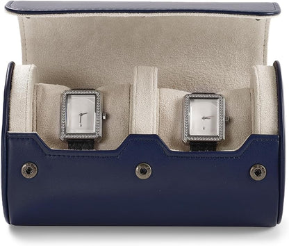 Oirlv PU Leather Watch Box for Mens Watch Organizer Case Jewelry Gift Box for Birthday Fathers Day Anniversary(2 slots, Royal Blue)